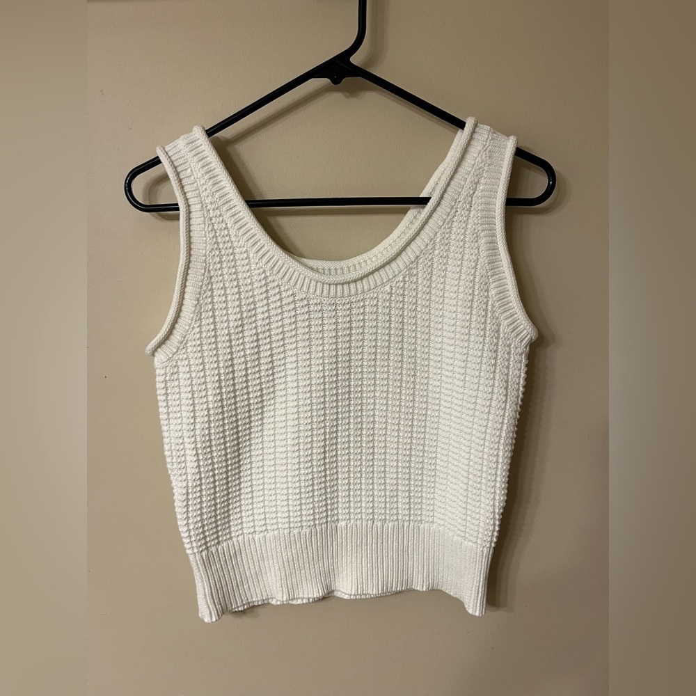 Quince White Knit Sweater Tank, size M